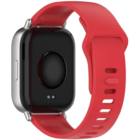 Xiaomi Redmi Watch 5 Active ve Watch 5 Lite Uyumlu Kırmızı Silikon Saat Kayışı Ters Tokalı - 2