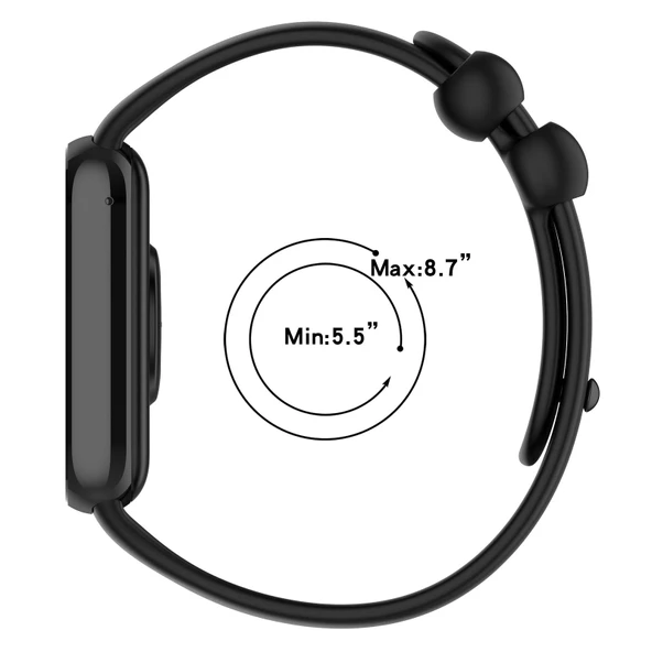 Xiaomi Smart Band 9 Pro 8 Pro Uyumlu Siyah Silikon Saat Kayışı - 7