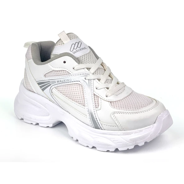 Kadın Beyaz Hafif Fileli Günlük Rahat Sneaker Spor Ayakkabı - 2