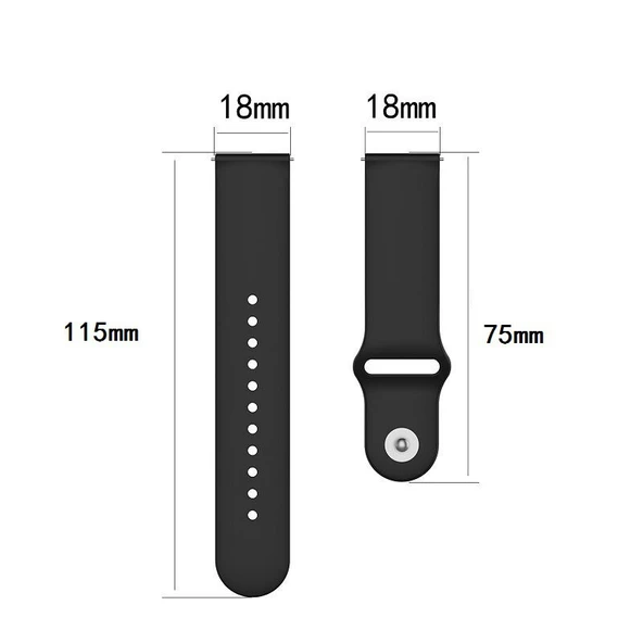 Garmin Vivomove 3s 4s Uyumlu 18mm Ters Tokalı Silikon Saat Kayışı Küçük Boy Açık Pembe - 6