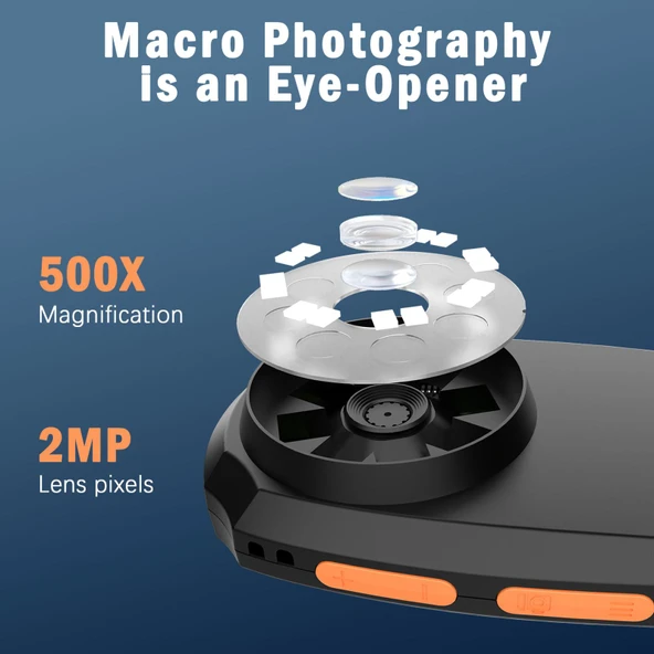CPL-05-0011 2MP 2 Inç HD Ekranlı Taşınabilir Dijital Mikroskop 500X Büyütme Siyah - 2