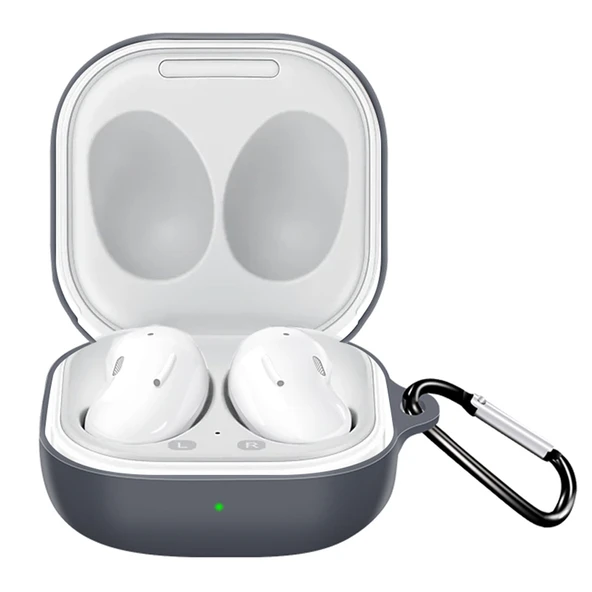 Samsung Galaxy Buds Live Pro Siyah Kanca Detaylı Düşmeye Dayanıklı Kulaklık Koruyucu Kılıf - 3