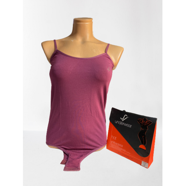 Sİ-YU TEKSTİL WB001 ANTİBAKTERİYEL KADIN İÇ GİYİM ÇIT ÇITLI BODY - 3