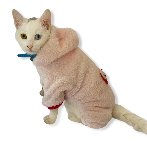 Softie Pink Butterfly Duo Kedi Tulumu Kedi Kıyafeti - 9