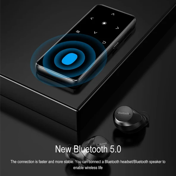 A20 2.0 inç Renkli Dokunmatik Ekran Bluetooth MP4 Oynatıcı Siyah - 3