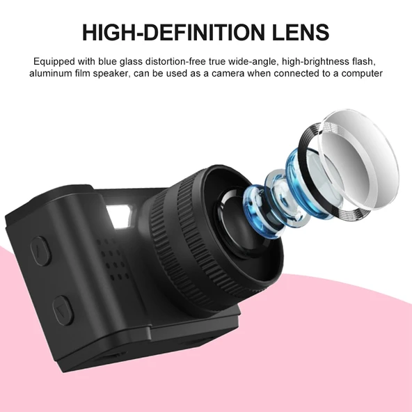 S5 0 96 inç HD Ekran Mini Taşınabilir Kamera Pembe - 7