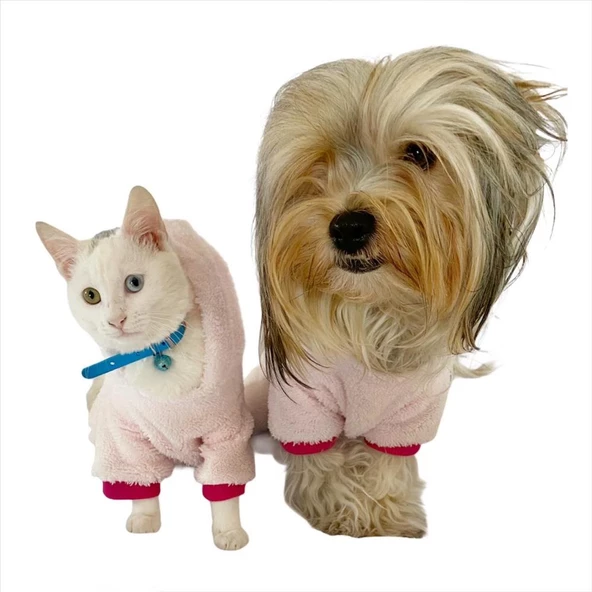 Softie Pink Butterfly Duo Kedi Tulumu Kedi Kıyafeti - 7