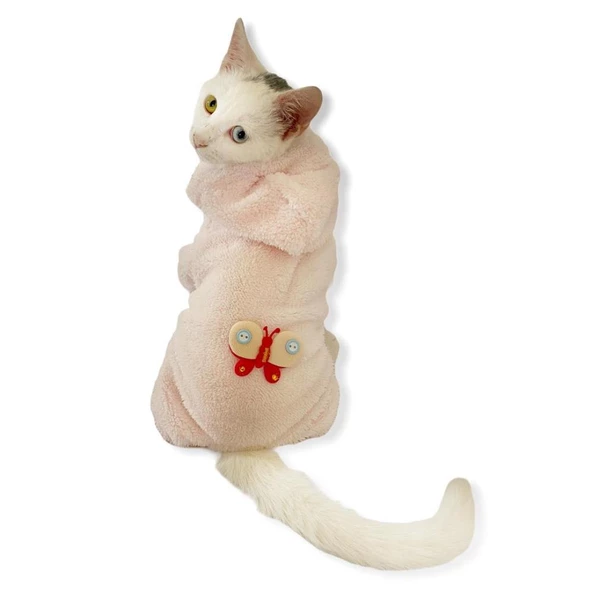 Softie Pink Butterfly Duo Kedi Tulumu Kedi Kıyafeti