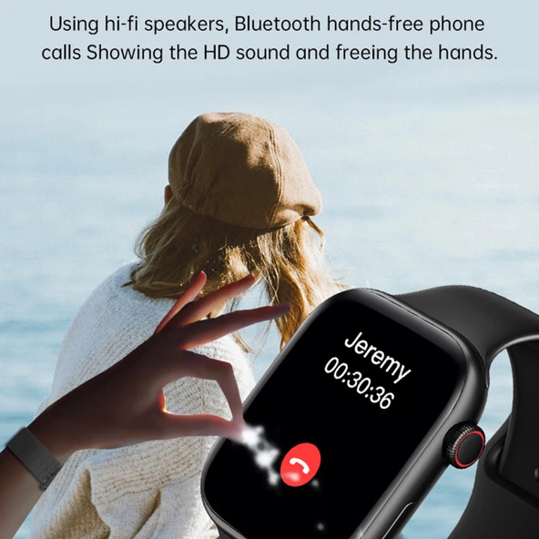 WS11 MAX 2.2 inç Fitness Spor Akıllı Saat Siyah Bluetooth Arama Uyku Nabız Kan Oksijen Tansiyon Monitörü - 8