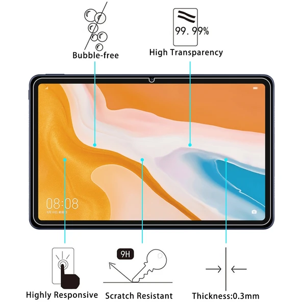 Huawei Tablet C5 10.4 Ince Sertleştirilmiş Cam Ekran Koruyucu 9H HD Patlamaya Dayanıklı - 3