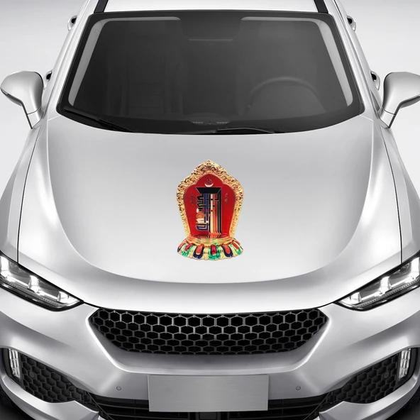 Tibet Bagua Diyagram Araba PVC Kendinden Yapışkanlı Kişiselleştirilmiş Sticker Büyük Boy - 1