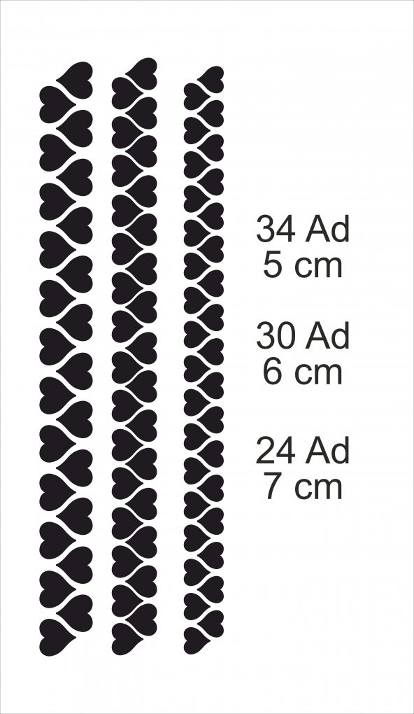 KALP DUVAR STİCKER MOR (5CM 34,6CM 30,7CM 24) 88 ADET TDS-21-01-10 - 2