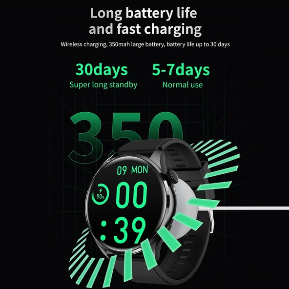 TM05 Pro Akıllı Bileklik 146 İnç Deri Kordon IP67 Su Geçirmez Bluetooth Arama Nabız Kan Basıncı Kan Oksijen Gümüş - 9