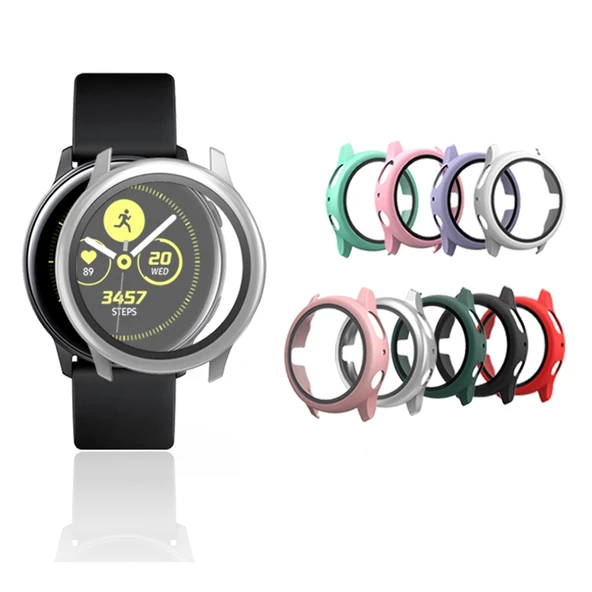 Samsung Galaxy Watch Active 2 44mm PC Koruyucu Kılıf ve Temperli Cam Filmi Mint Yeşili - 2