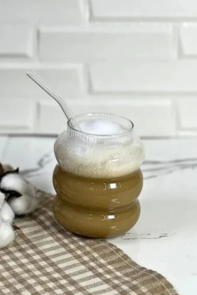 1 Adet Set Cam Buzlu Soğuk Kahve Bardağı + Cam Pipet Hediyeli 700 ml - 2