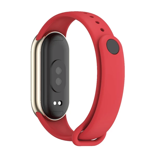 Xiaomi Mi Band 8 9 Uyumlu Kırmızı Silikon Saat Kayışı - 3