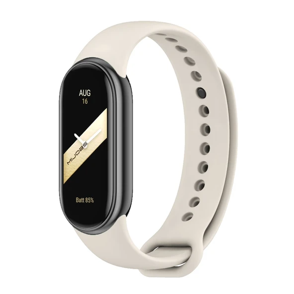 Xiaomi Mi Band 8 9 Uyumlu Gri Silikon Saat Kayışı