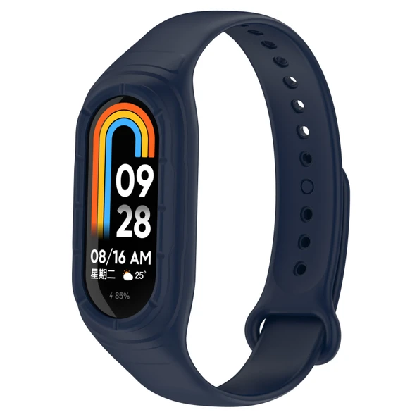 Xiaomi Mi Band 8 Entegre Silikon Saat Kayışı Gece Mavisi