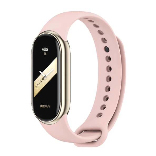 Xiaomi Mi Band 8 9 Uyumlu Pembe Silikon Saat Kayışı