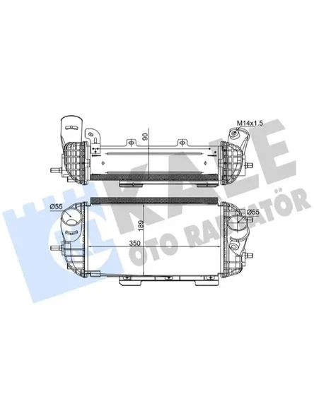 TURBO RADYATORU INTERCOOLER HYUNDAI TUCSON - KIA SPORTAGE 2.0 CRDI 15 350X189X90