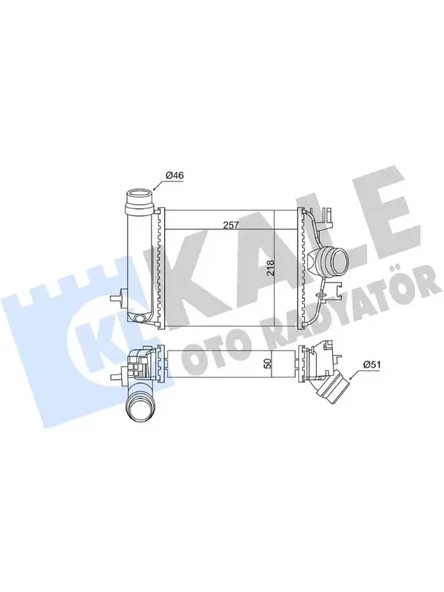 TURBO RADYATORU INTERCOOLER CLIO V 1.3TCE H5H 19 DUSTER 1.0TCE 20 [BRAZING] [50MM]