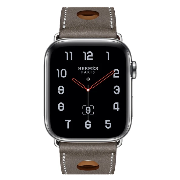 Apple Watch Deri Kordon Gri - Seri 7 45mm 6 SE 5 4 44mm 3 2 1 42mm Uyumlu - 2