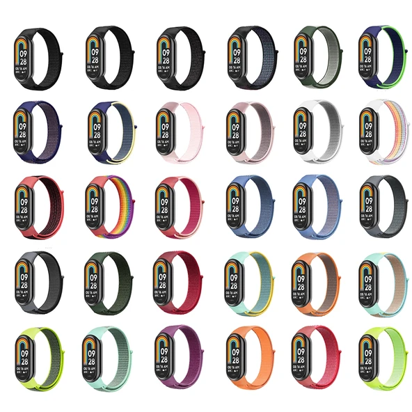 Xiaomi Mi Band 8 Naylon Döngü Saat Kayışı Mor Üzüm Rengi - 3