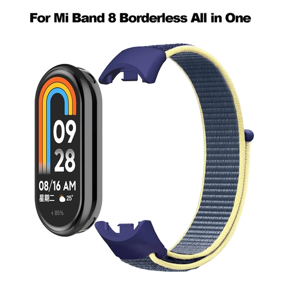 Xiaomi Mi Band 8 Döngü Naylon Saat Kayışı İnci Tozu Renk - 2