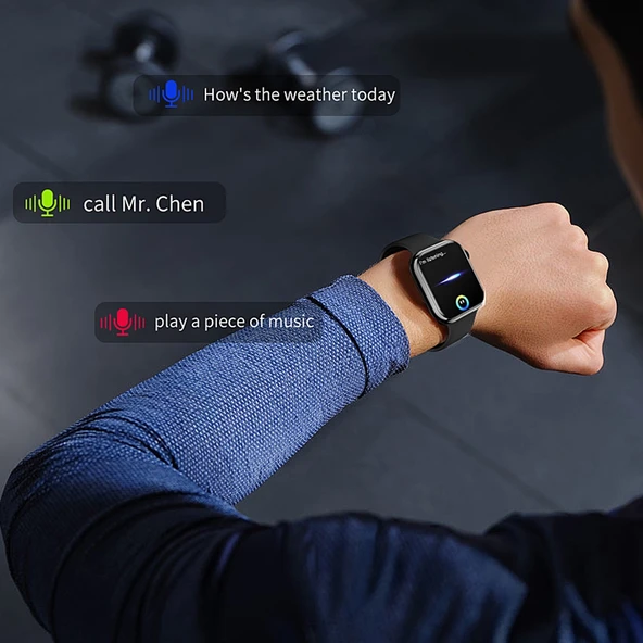 IW9 205 inç Kare Ekran Akıllı Saat Bluetooth Arama ve Kan Oksijen Ölçer Gül Altın - 11
