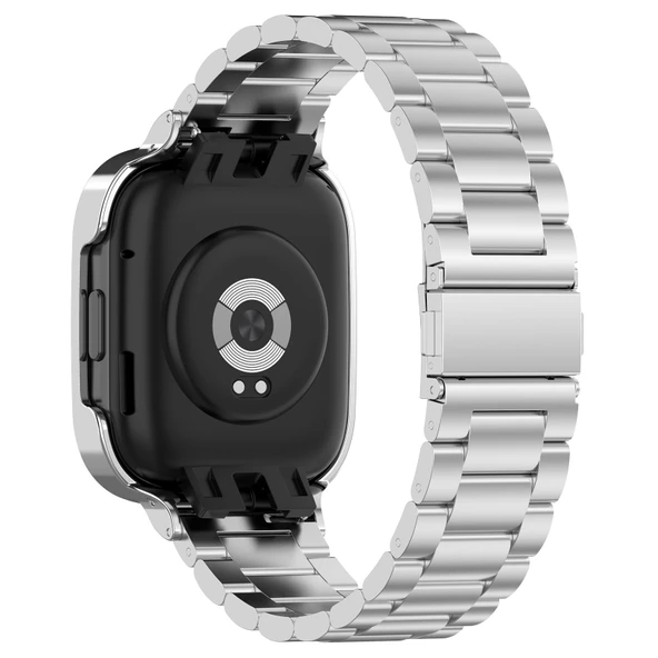 Xiaomi Redmi Watch 3 Mi Watch Lite 3 Uyumlu Gri Metal Saat Kordonu ve Çerçevesi - 2