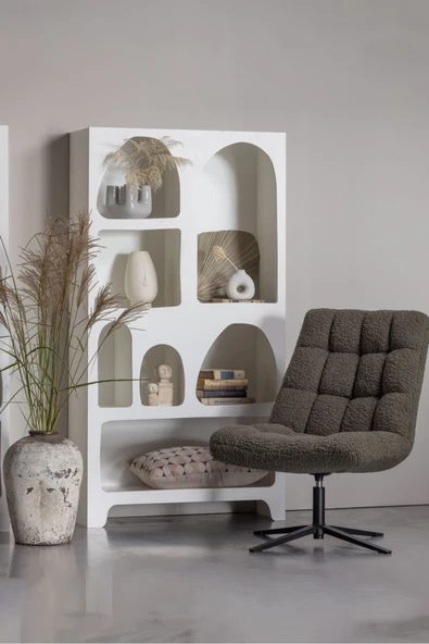 PASAWOODS Delhingo Bohemian Premium Malzeme Modern Dekoratif Bohem Niş Kitaplık Raf (90X32X180 CM)