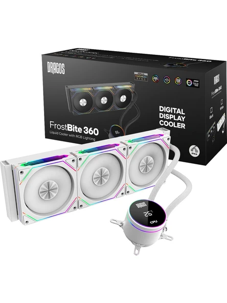 Dragos FrostBite ARGB Beyaz 360 mm İşlemci Sıvı Soğutucu