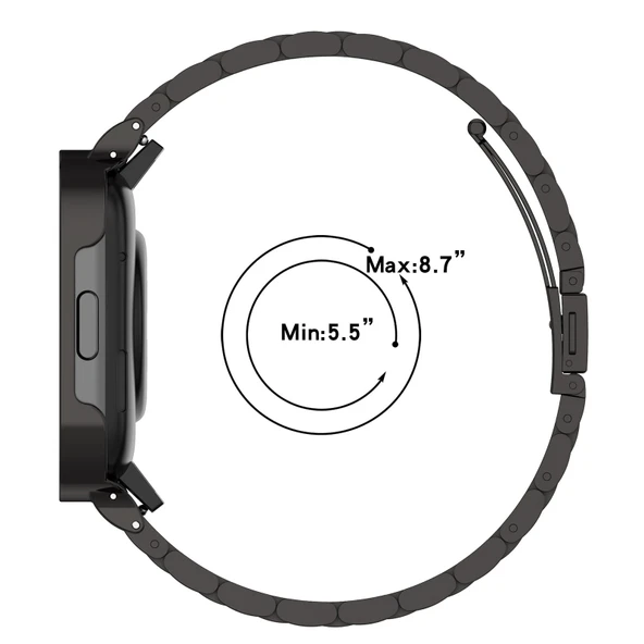 Xiaomi Redmi Watch 3 Mi Watch Lite 3 Uyumlu Gri Metal Saat Kordonu ve Çerçevesi - 7
