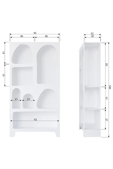 PASAWOODS Delhingo Bohemian Premium Malzeme Modern Dekoratif Bohem Niş Kitaplık Raf (90X32X180 CM) - 5