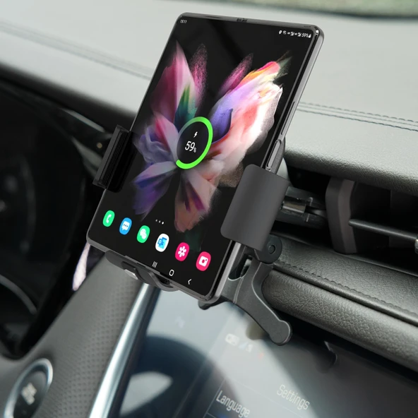 Samsung Galaxy Z Fold4 S11 Çift Bobinli Kablosuz Araç Telefon Tutucu Şarj Cihazı