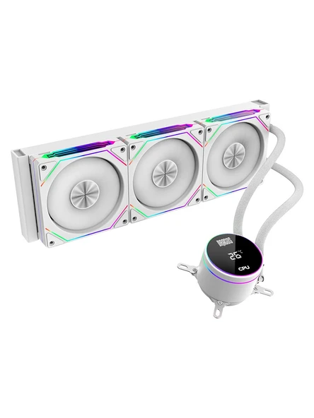 Dragos FrostBite ARGB Beyaz 360 mm İşlemci Sıvı Soğutucu - 2