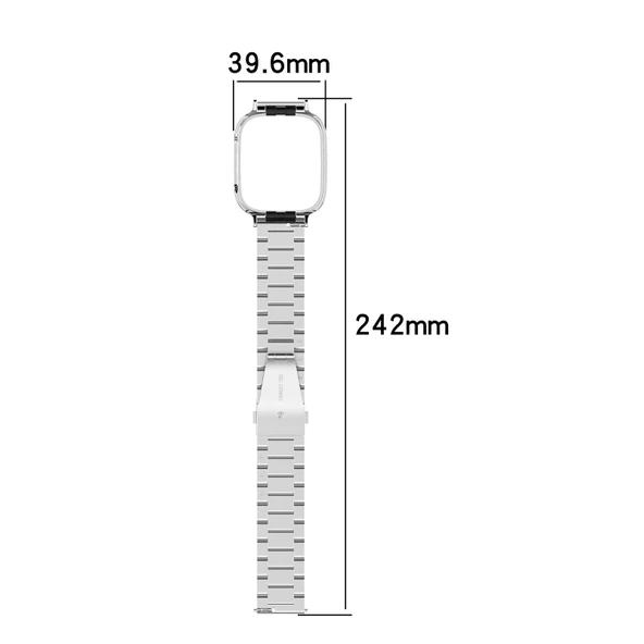 Xiaomi Redmi Watch 3 Mi Watch Lite 3 Uyumlu Gri Metal Saat Kordonu ve Çerçevesi - 6