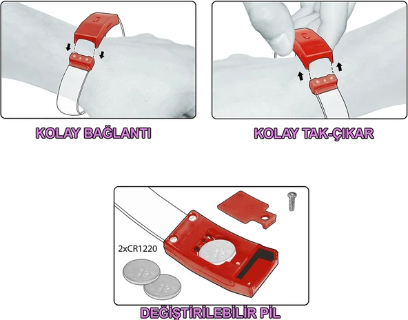 Festival & Parti LED Bileklik 3 Farklı Mod Işıklı 1 Adet - Resim 3