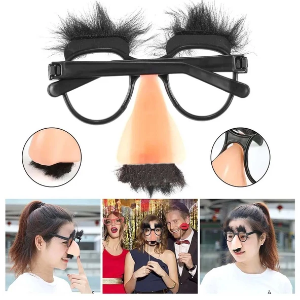 Eğlenceli Kılık Değiştirme Kaş Bıyık Mizah Gözlüğü 9x13 cm ürün görseli