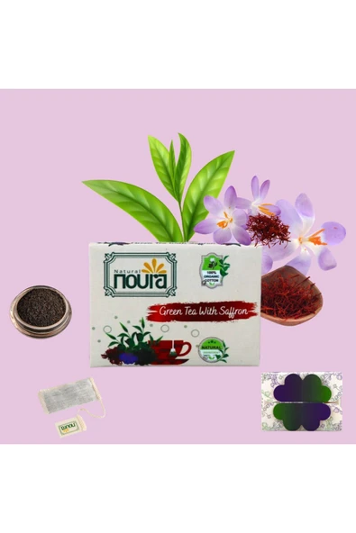 Noura Natural Bardak Poşet Safranlı Yeşil Çay 25 Adet - 4