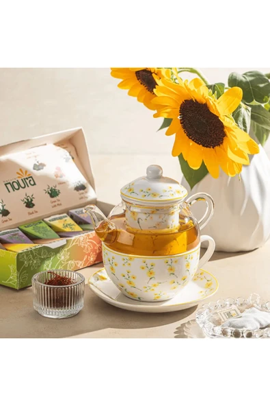 Noura Natural Tek Kişilik Demlik Ve Kupa Takımı