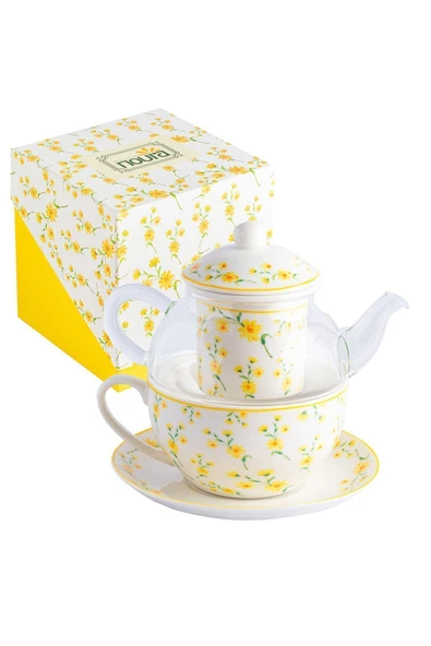 Noura Natural Tek Kişilik Demlik Ve Kupa Takımı - 3