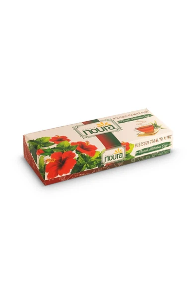 Noura Natural 10'lu Bardak Poşet Naneli Hibiskus Müslin Poşet Zayıflama Çayı