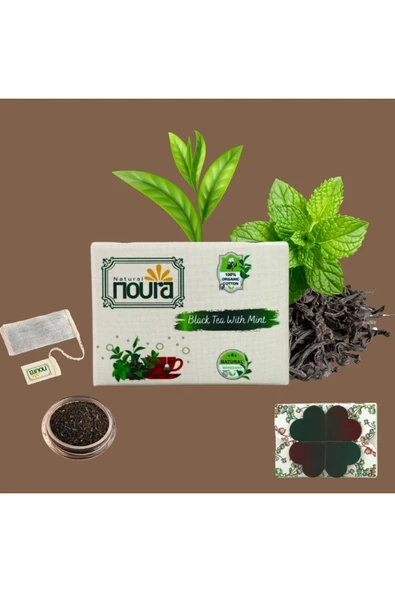 Noura Natural Bardak Poşet Naneli Siyah Çay 25 Adet - 4