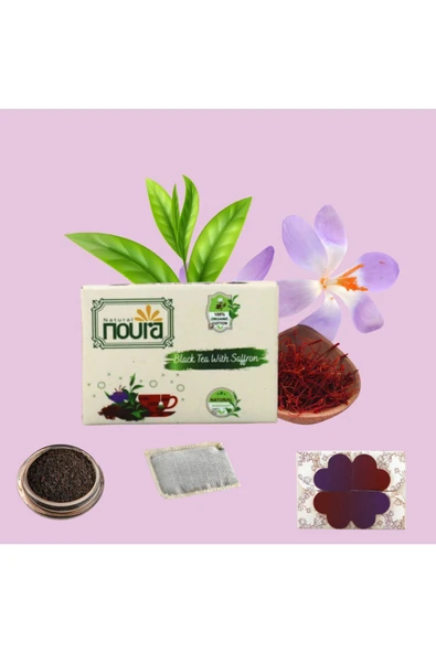 Noura Natural Demlik Poşet Safranlı Siyah Çay 22 Adet - 5