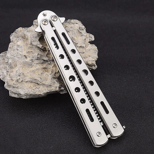 Metal Kelebek Şeklinde Çelik Tarak Saç Şekillendirici Tarak Taşınabilir - Gümüş Renk Kelebek Tarak - 4