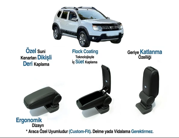 DACIA DUSTER ARACA ÖZEL KOL DAYAMA VİDASIZ KOLÇAK 2010 2011 2012 2013 2014 2015 2016 2017 2018 2019 2020