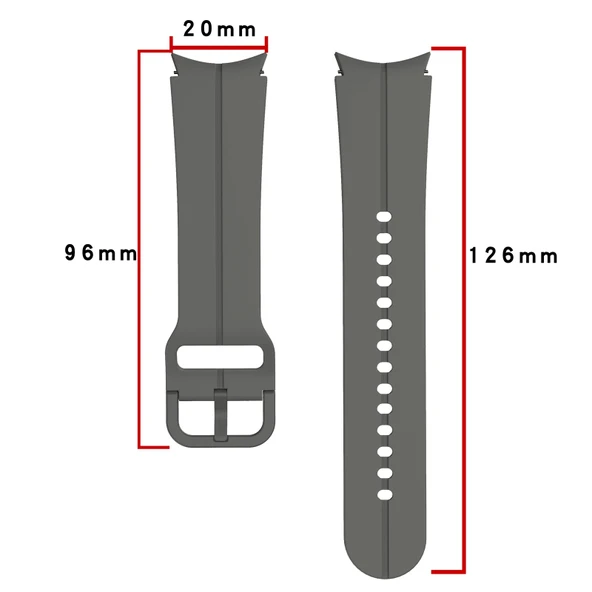Samsung Galaxy Watch 5 40mm 44mm Renkli Tokalı Pembe Silikon Saat Kayışı - 5