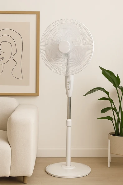 Girist Gr30 Merkür 3 Kademeli Ayaklı Vantilatör 40 cm Beyaz