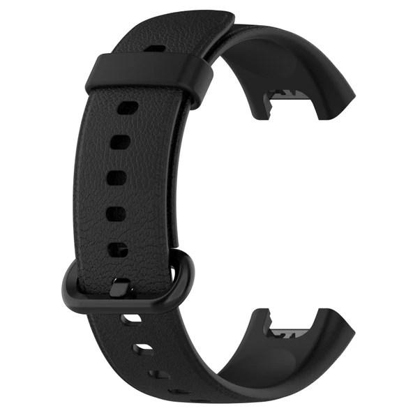 Xiaomi Mi Watch Lite Siyah Deri Saat Kayışı Litchi Dokulu - 2